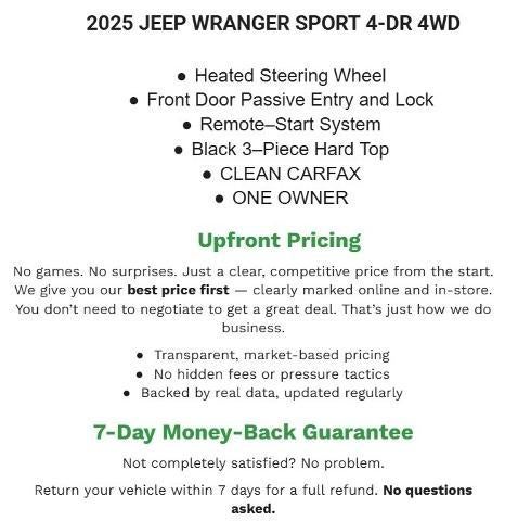 2025 Jeep Wrangler Sport 4 Door 4x4