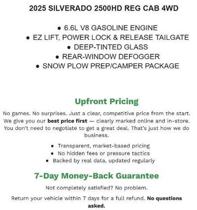 2025 Chevrolet Silverado 2500 HD Regular Cab Long Box 4-Wheel Drive Work Truck