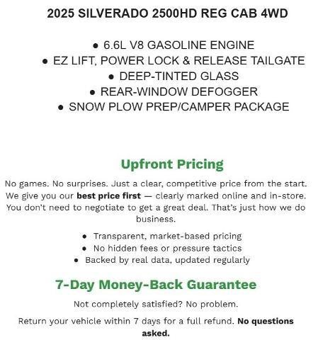 2025 Chevrolet Silverado 2500 HD Regular Cab Long Box 4-Wheel Drive Work Truck