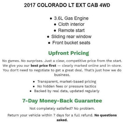 2017 Chevrolet Colorado Extended Cab Long Box 4-Wheel Drive LT