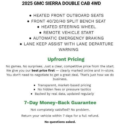 2025 GMC Sierra 1500 Double Cab Standard Box 4-Wheel Drive Elevation 3VL