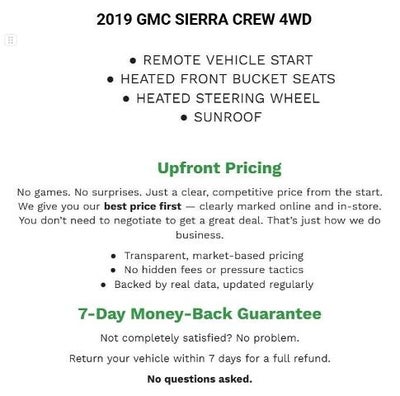 2019 GMC Sierra 1500 Crew Cab Standard Box 4-Wheel Drive