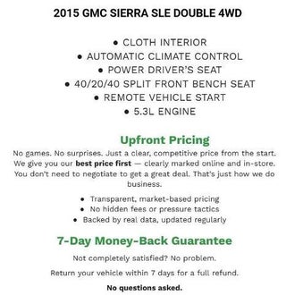 2015 GMC Sierra 1500 Double Cab Standard Box 4-Wheel Drive SLE