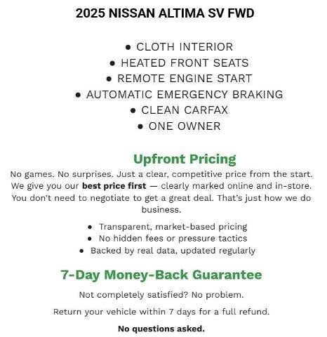 2025 Nissan Altima SV FWD