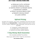 2017 RAM 1500 Big Horn 4x4 Crew Cab 5'7" Box