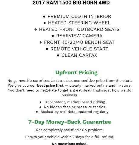 2017 RAM 1500 Big Horn 4x4 Crew Cab 5'7" Box