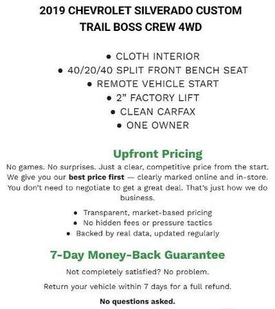 2019 Chevrolet Silverado 1500 Crew Cab Short Box 4-Wheel Drive Custom Trail Boss