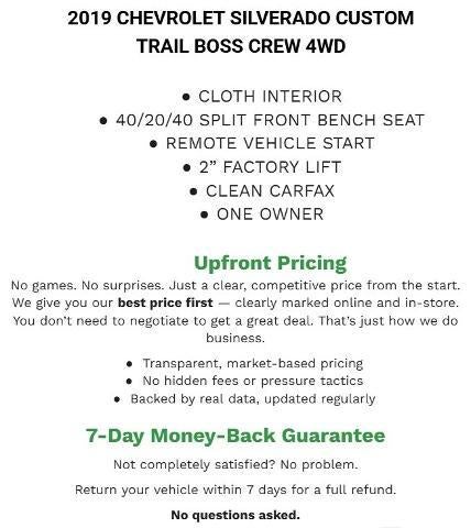 2019 Chevrolet Silverado 1500 Crew Cab Short Box 4-Wheel Drive Custom Trail Boss