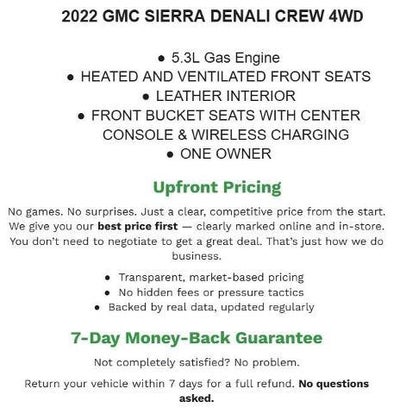 2022 GMC Sierra 1500 Crew Cab Short Box 4-Wheel Drive Denali