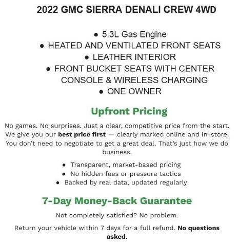 2022 GMC Sierra 1500 Crew Cab Short Box 4-Wheel Drive Denali