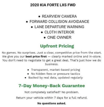 2020 Kia Forte FE Manual