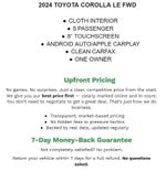 2024 Toyota Corolla LE CVT (Natl)