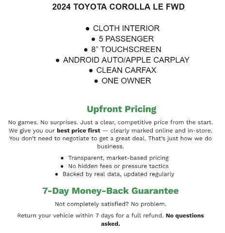 2024 Toyota Corolla LE CVT (Natl)