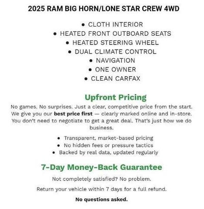 2025 RAM 1500 Big Horn Crew Cab 4x4 5'7" Box
